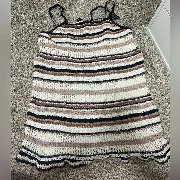 American Eagle Striped Crochet Sweater Dress - Picture 3 of 6